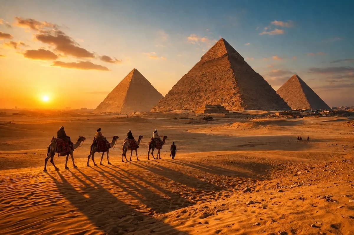 Giza pyramids landscape for an Egypt family itinerary