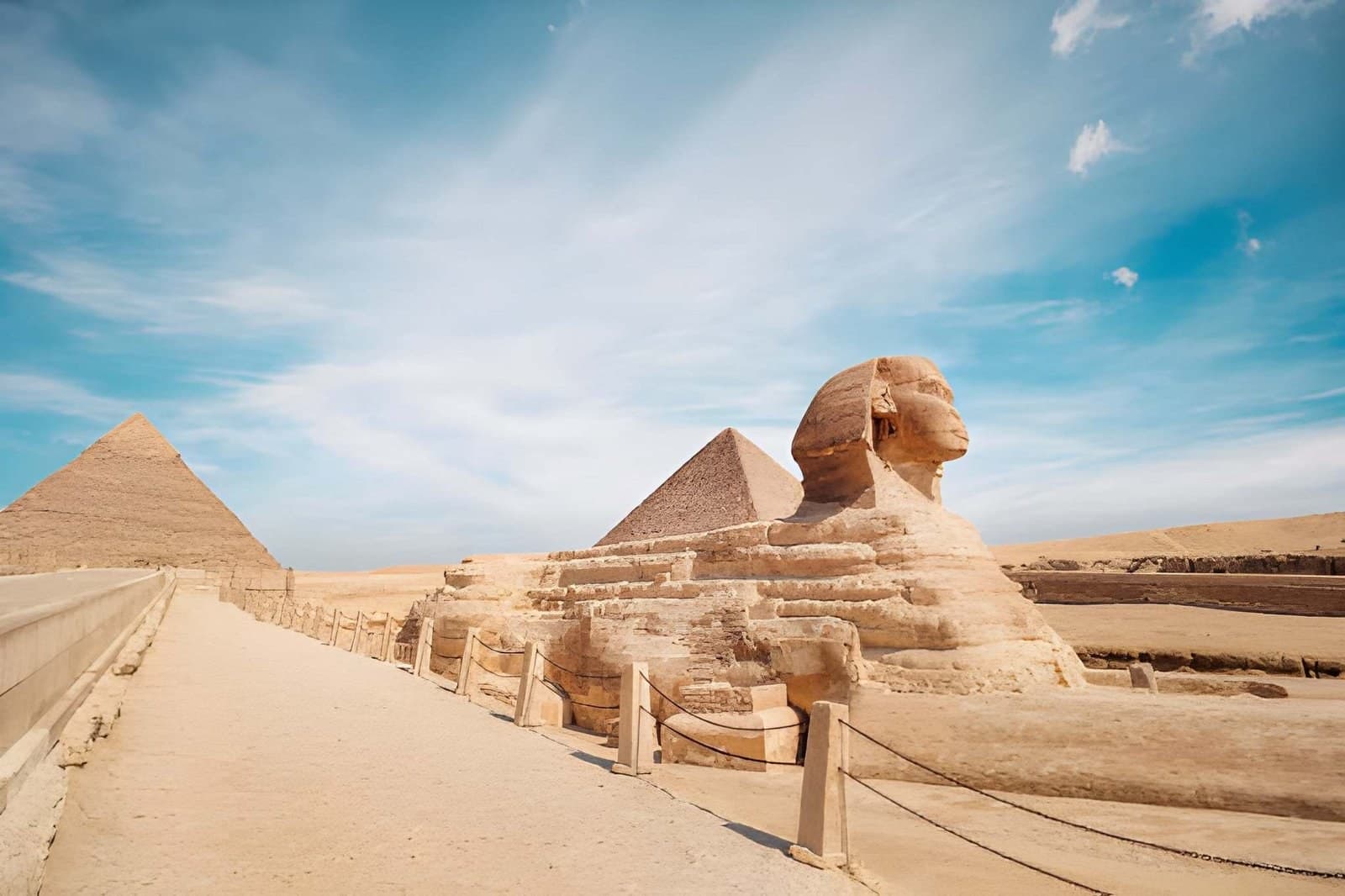 Giza pyramids and Sphinx